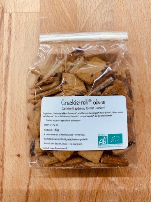 Crakistrelli® aux olives, le Canistrelli apéro au format crackers ( 130g )